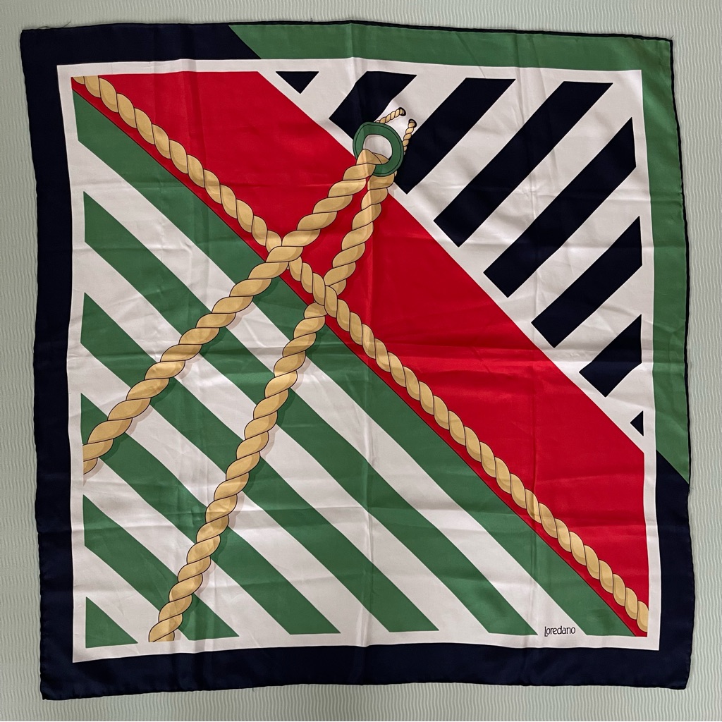 Vintage Loredano Nautical Silk Scarf